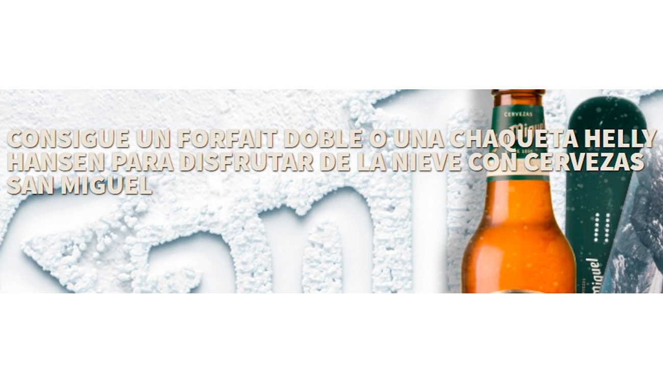 forfait y chaquetas gratis cervezas san miguel