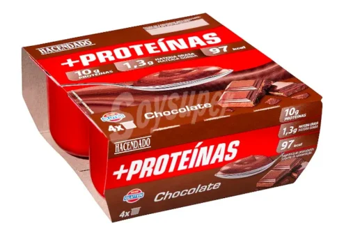 Natillas de chocolate +proteínas, Hacendado