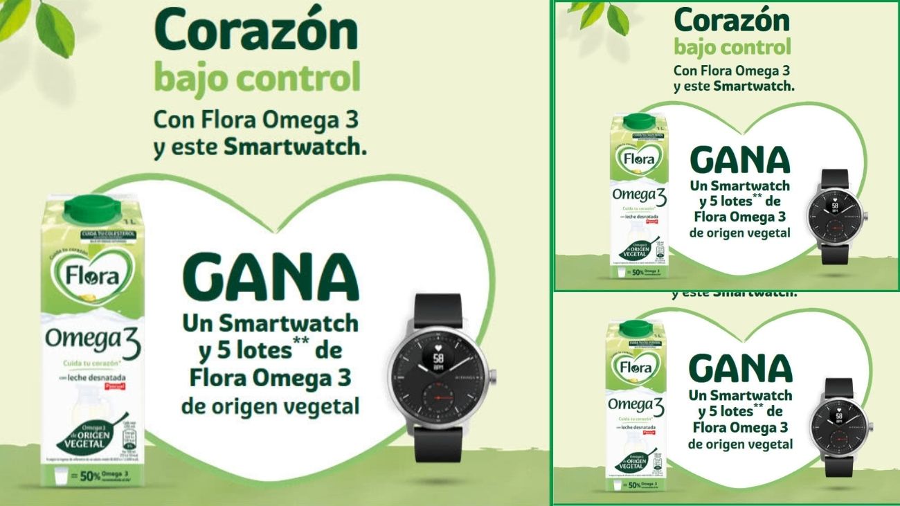 Flora sortea un Smartwatch y 5 lotes de Flora Omega 3