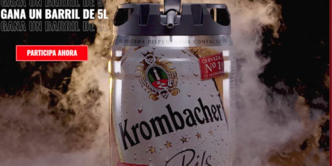 Sorteo regalo Krombacher de 1.500 barriles de 5 litros de cerveza