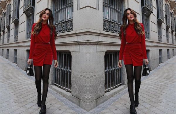 El vestido rojo de Bershka para esta Navidad que triunfa en redes sociales es elegante y favorecedor