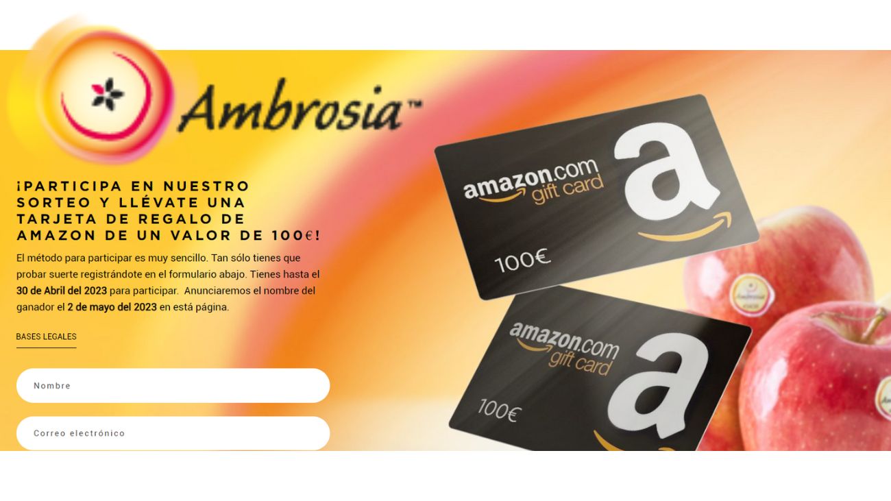 Sorteo Ambrosia tarjeta regalo de Amazon de 100 euros