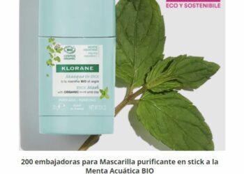 Klorane busca 200 probadoras para Mascarilla purificante a la Menta Acuática BIO