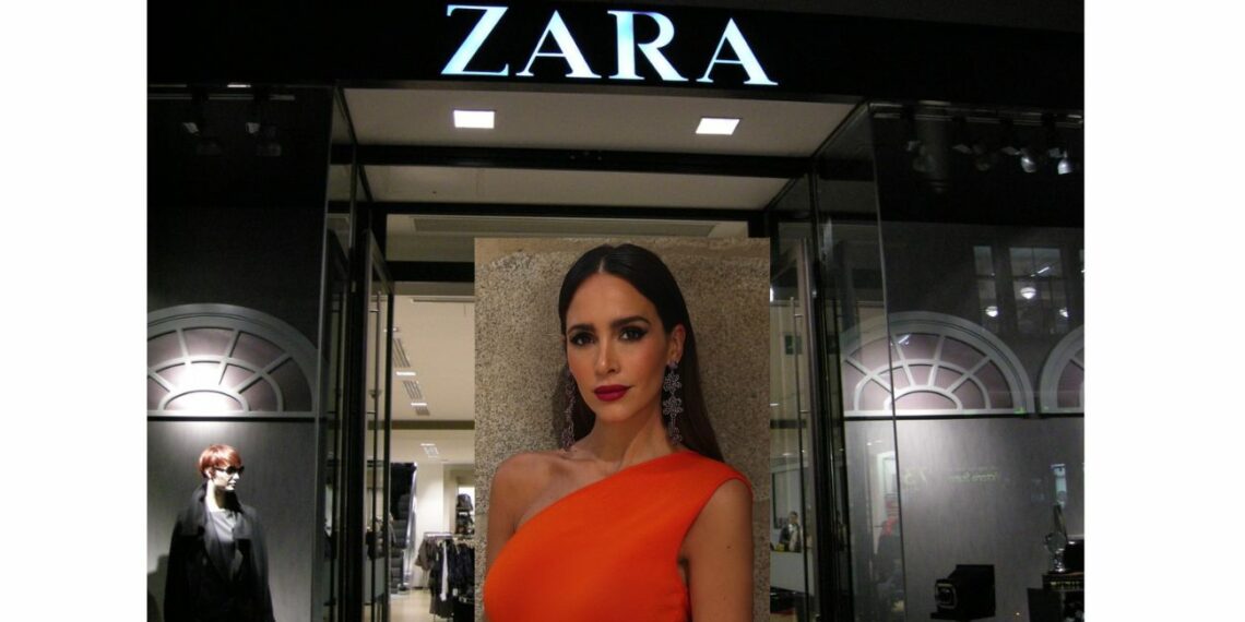 Rocío Osorno espectacular con el vestido color naranja pura tendencia de Zara