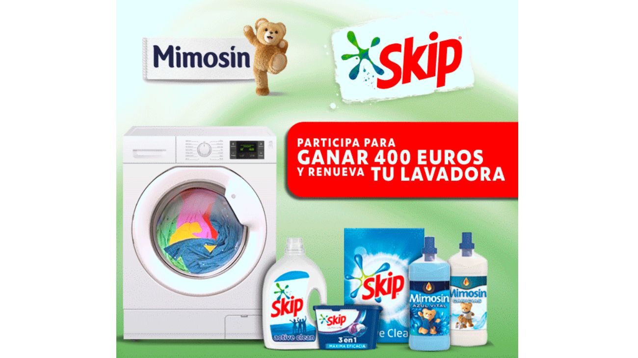 Skip & Mimosin reparten 15 premios de 400 euros para que renueves tu lavadora