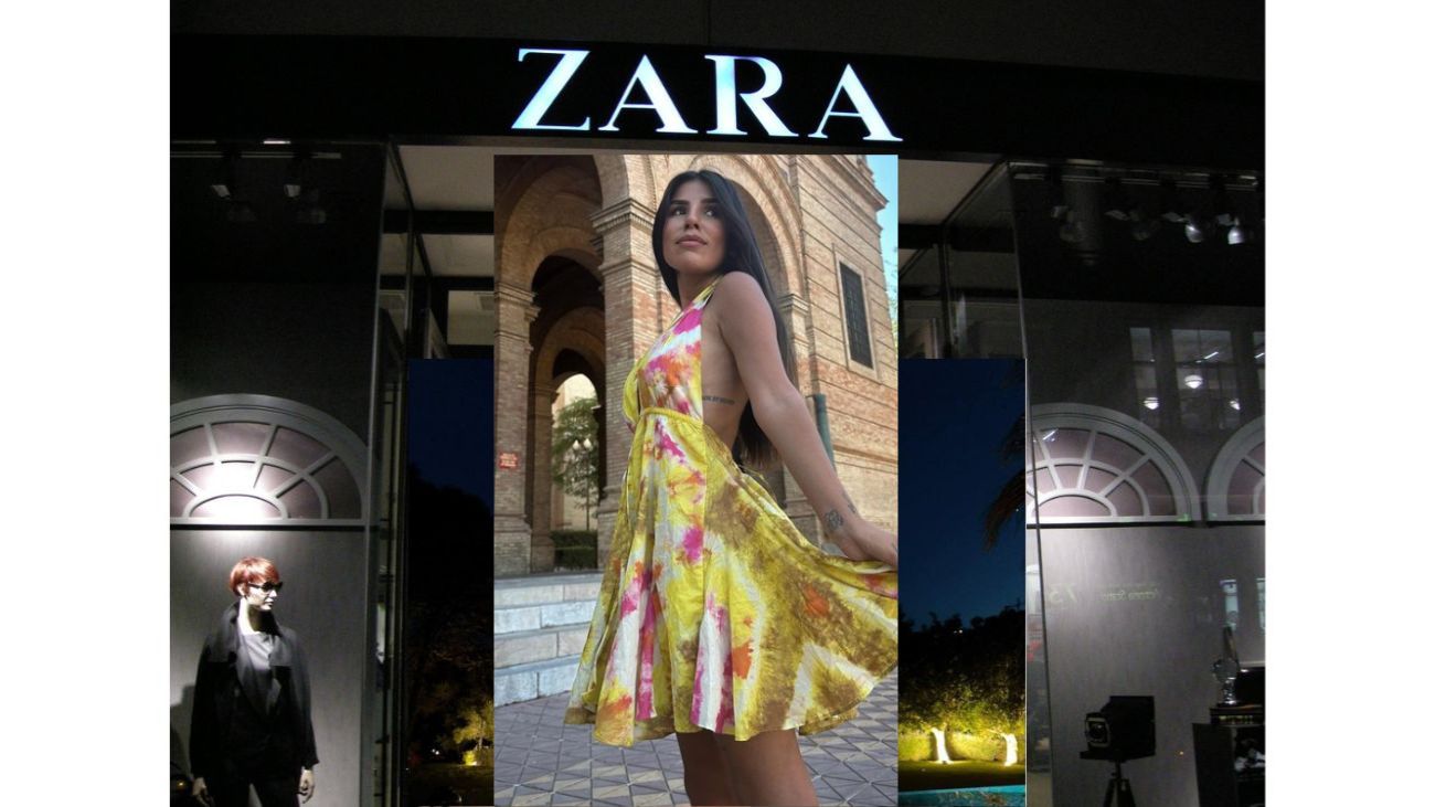 Isa Pantoja apuesta por un fresco y vaporoso vestido corto estampado de Zara 
