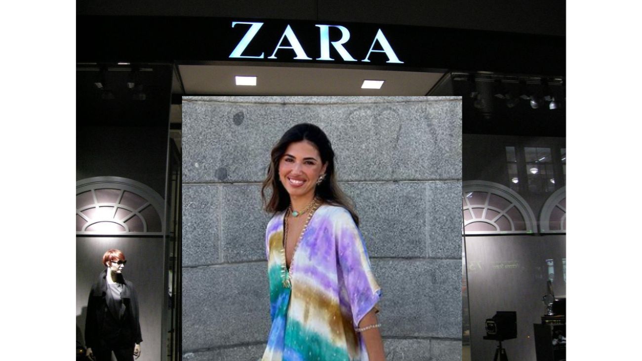 María Segarra añade a su armario el vestido túnica multicolor de Zara ideal para tus vacaciones