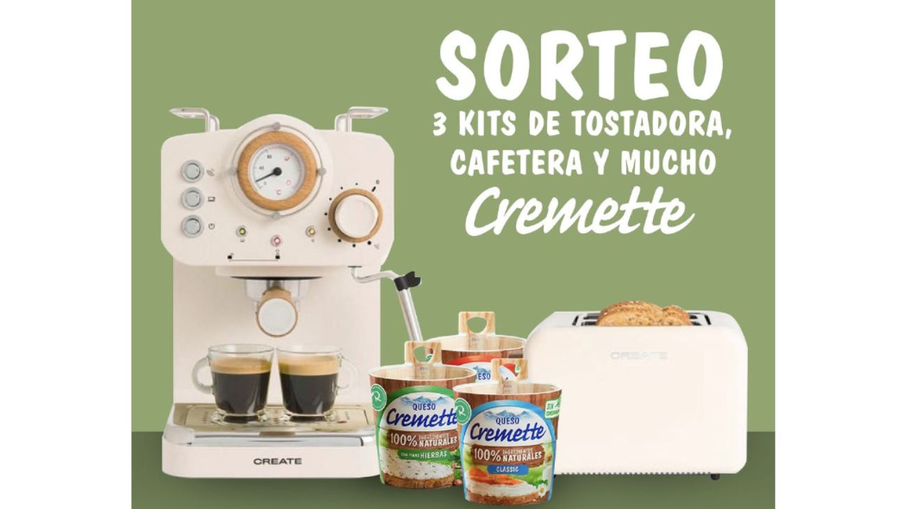 Sorteo Cremette de 3 kits tostadora+cafetera+lote de productos
