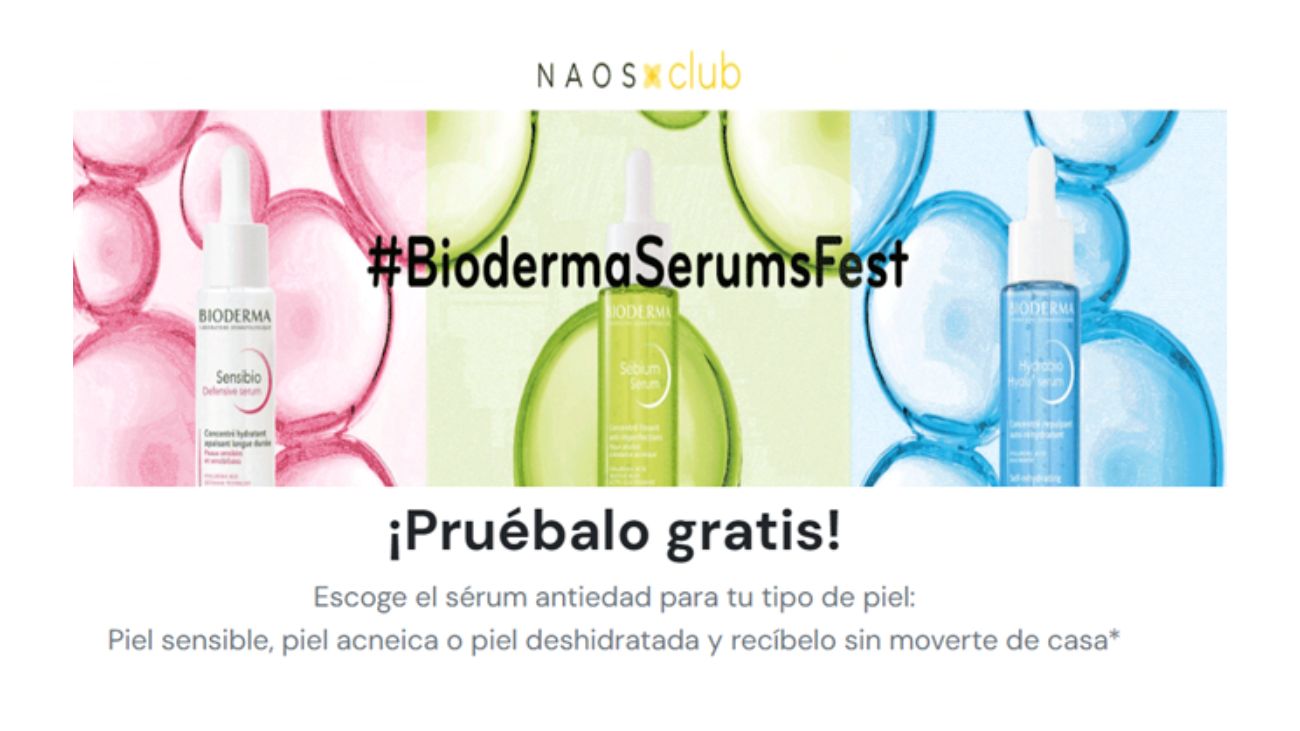 Naos club distribuye 15000 muestras de sérum antiedad Bioderma