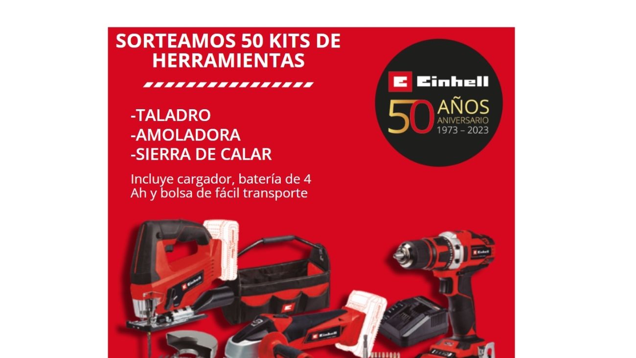 Participa en el sorteo de Einhell y gana uno de los 50 kits de herramientas valorados en 239,95€