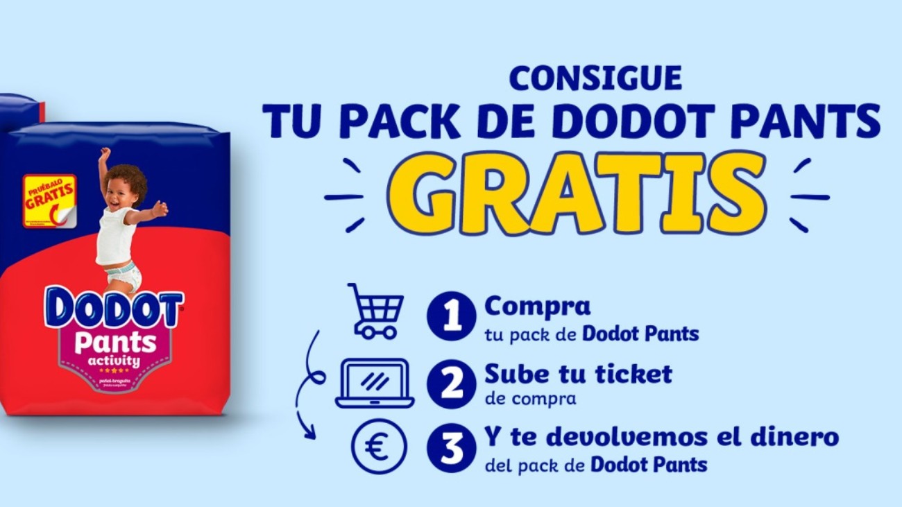 Consigue tu pack de Dodot Pants gratis ¡22.438 unidades!