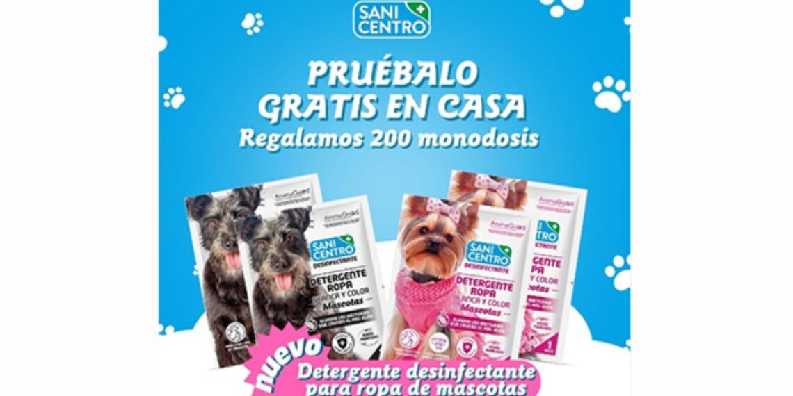 Sanicentro ofrece muestras gratis de su nuevo detergente para mascotas