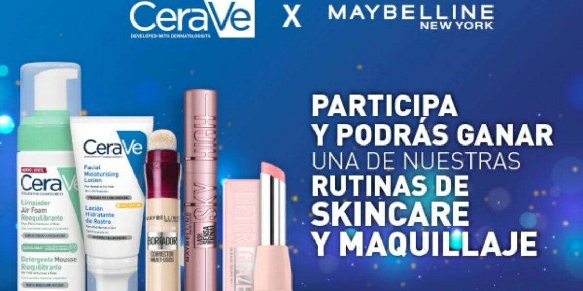 Sorteo CeraVe con lotes de skincare y maquillaje junto a Maybelline